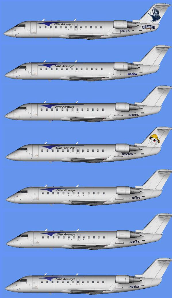 Elite Airways CRJ-200 Fleet For FSX